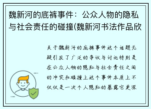 魏新河的底裤事件：公众人物的隐私与社会责任的碰撞(魏新河书法作品欣赏)